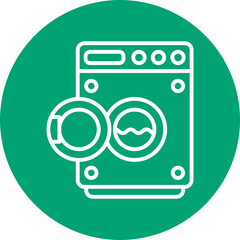 Sticker - Washing machine line circle icon