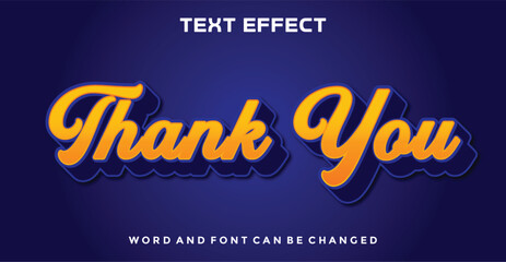 Wall Mural - Thank you editable text effect