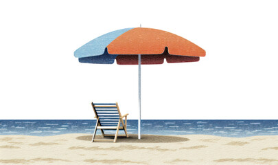 Sticker - PNG  Umbrella chair beach furniture.