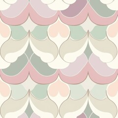 Wall Mural - Seamless Pastel Fish Scale Pattern Background for Design Use