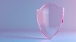 © Tackey - Transparent glass shield in pastel colors representing protection, security, and defense on a gradient background.