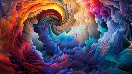 Wall Mural - A colorful swirl of shapes and colors that creates a sense of movement