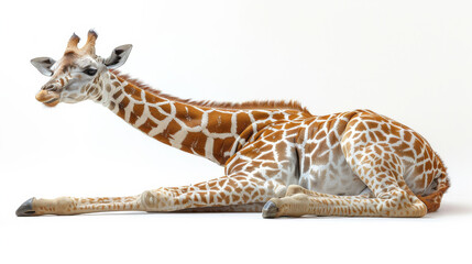 Sticker - Elegant giraffe on white background