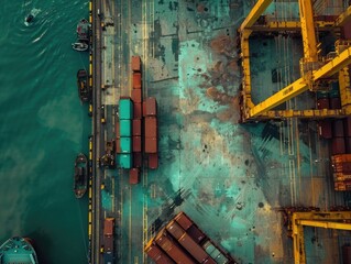 Canvas Print - Cargo Ship at Sea