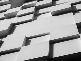 Fototapete - Architecture details Square pattern Building facade Monochrome geometric form