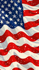 Wall Mural - USA Memorial Day, Independence Day, Closed for Holidays. Banner Copy Space, American Flag