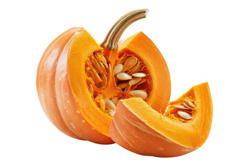 sliced pumpkin isolated on transparent background