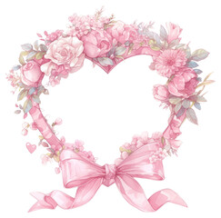 Sticker - PNG Romantic floral heart frame