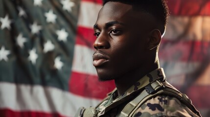 Wall Mural - A close-up portrait of a soldier