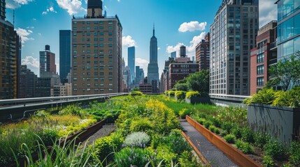 Canvas Print - Green infrastructure, such as green roofs and urban forests, helps cities adapt to and mitigate climate change impacts.