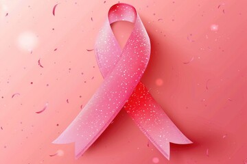 Poster - Pink Ribbon and Confetti