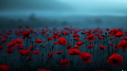 Canvas Print - field of poppies