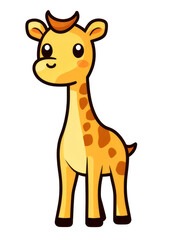 Sticker - PNG Cute cartoon giraffe illustration