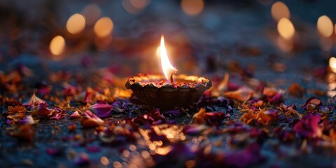 Sticker - Candle with rose petals