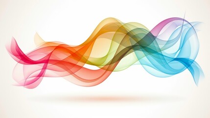 Wall Mural - Colorful abstract wave design on a light background