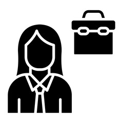 Sticker - Employer Female vector icon. Can be used for Business Training iconset.