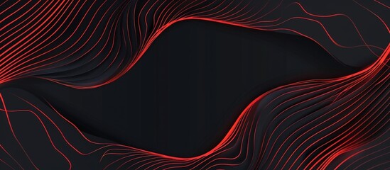 Canvas Print - Abstract Red and Black Lines