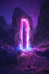 Sticker - Cave with waterfall