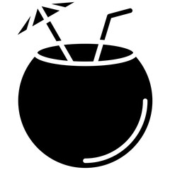 Canvas Print - Coconut Drink vector icon. Can be used for Beverages iconset.