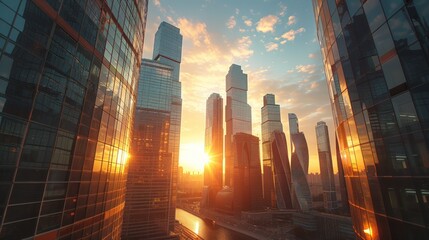 Poster - Golden Hour Skyscrapers