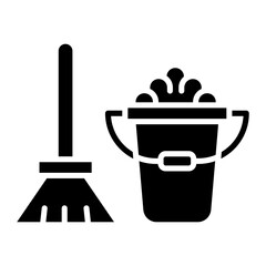 Sticker - Mop Bucket vector icon. Can be used for Home Improvements iconset.