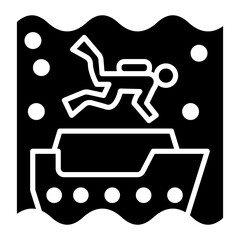 Sticker - Wreck Diving vector icon. Can be used for Vacation and Tourism iconset.