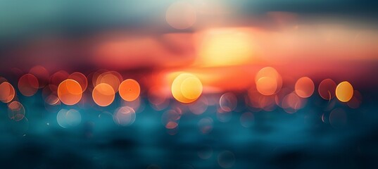 Wall Mural - defocused dawn sunset light. generative ai technology.