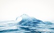 © Ratthamond - A single, dynamic ocean wave crashes against a white background, its blue power contrasting with clear water rippling from unseen depths.