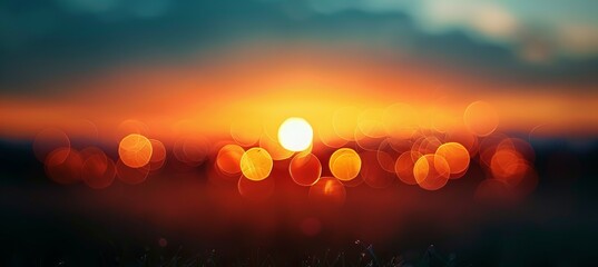 Wall Mural - bokeh dusk sunset light. generative ai technology.