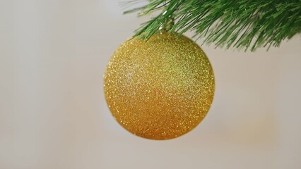 Wall Mural - Christmas tree with golden ornaments