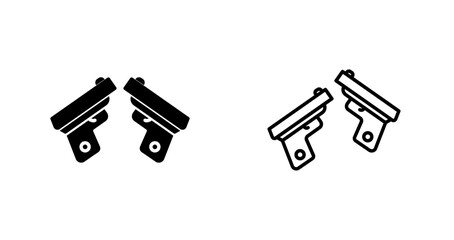 Wall Mural - Two Guns Vector Icon