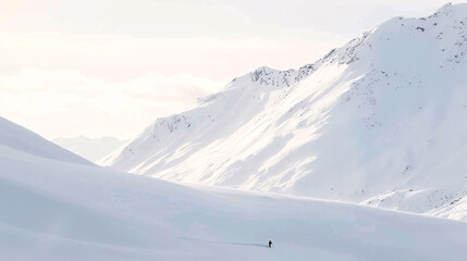 Snow-capped mountain landscape in winter