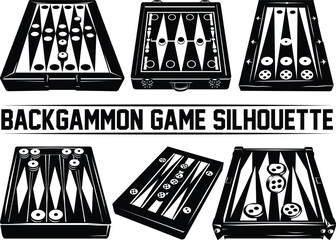 Backgammon Silhouette bundle, Board games symbol stock vector illustration, Backgammon SVG, Board Game Svg, Games Svg, Backgammon Board, Backgammon Bundle.