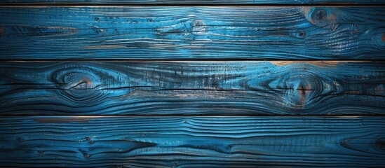 Fototapete - Blue wooden texture background panel with copy space image.