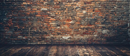 Leinwandbilder - Background featuring a vintage brick wall providing copy space image.