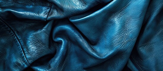 Aufkleber - Abstract background and texture for design with a blue leather surface providing copy space image.