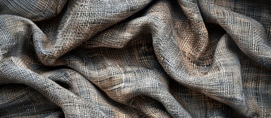Aufkleber - Burlap textured natural gray fabric, perfect for flat lay with a copy space image, ideal for wallpapers.