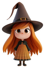 Wall Mural - PNG  Cute witch character illustration