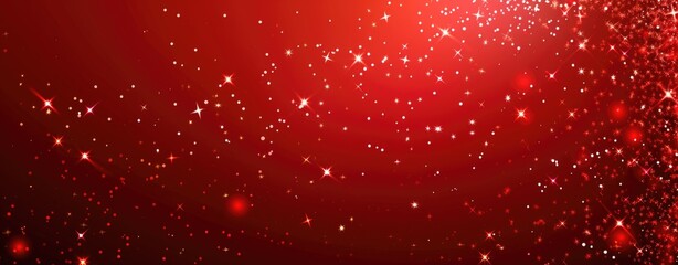 Wall Mural - Red background with stars and sparkles, red gradient, red texture