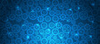 © arthead - The mechanism consisting of gears on a blue background for the presentation. Cogwheel for science experiment presentation. Futuristic high tech concept. Business and industry internet banner.