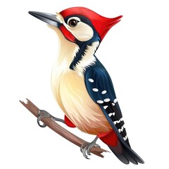 Wall Mural - Woodpecker Casual Chic cartoon isolated whitebackground