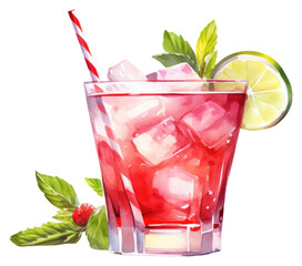 Canvas Print - PNG Cocktail mojito drink fruit.