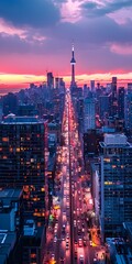 Toronto skyline at sunset