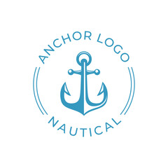 Wall Mural - Vintage nautical anchor logo design