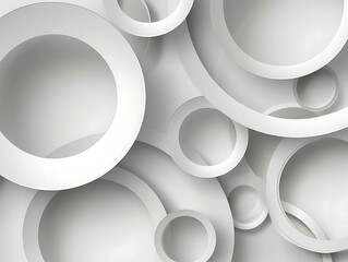 Wall Mural - Abstract background with circles. Vector illustration. White and grey colors.