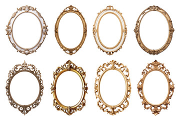 Wall Mural - vintage frame png element set, transparent background