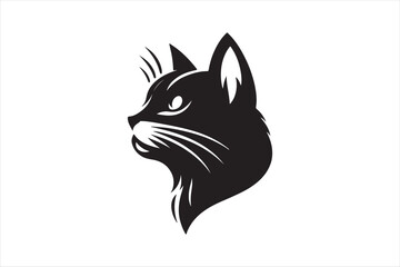 Poster - Cat head silhouette vector illustration