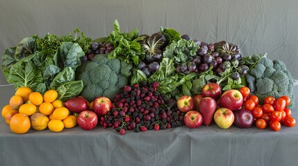 Wall Mural - Freshly Harvested Fruits and Vegetables
