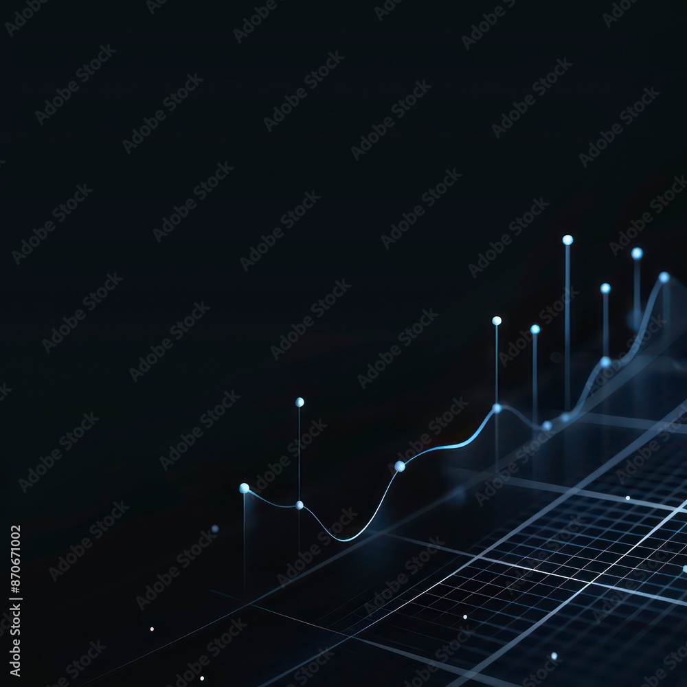 minimalist graph with an upward trend, sharp lines highlight improved ...