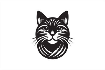 Poster - Cat head silhouette vector illustration